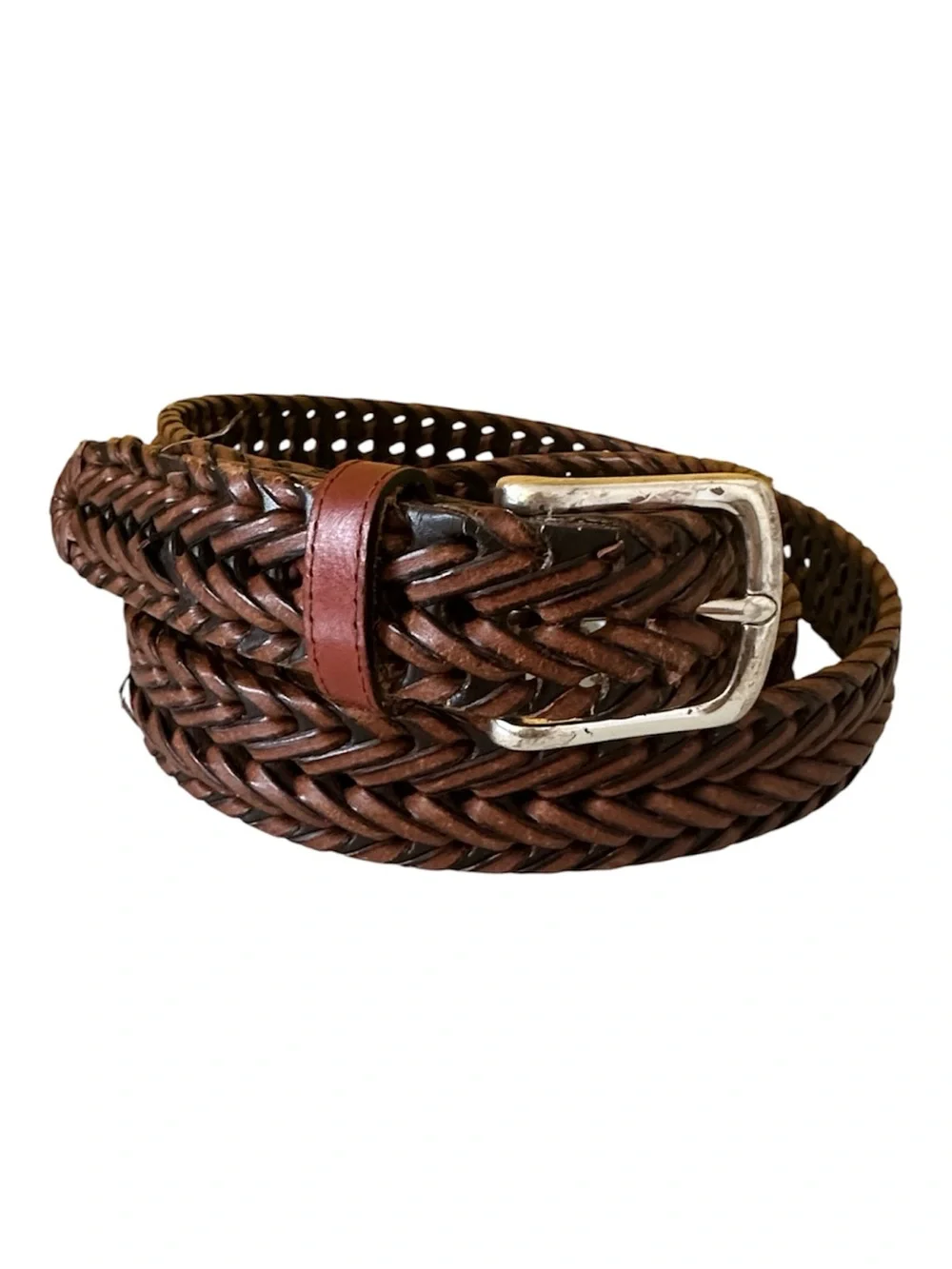 Dockers Brown Braided Leather Men's Belt 3XL Waist 54-58 in